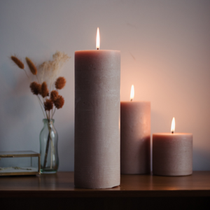 Funghi Cream Rustic Pillar Candle | unscented