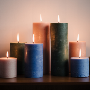 Custom Colour Rustic Pillar Candle | unscented