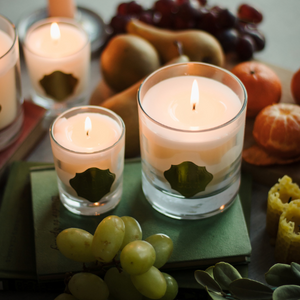 Long Gallery Candle | green stems, saffron, and cedar